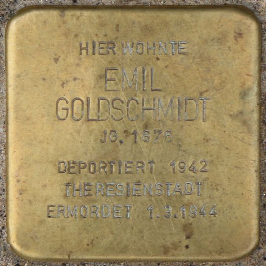 Stolperstein dedicated to Emil Goldschmidt