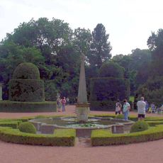 Fountain in the castle courtyard in Buchlovice