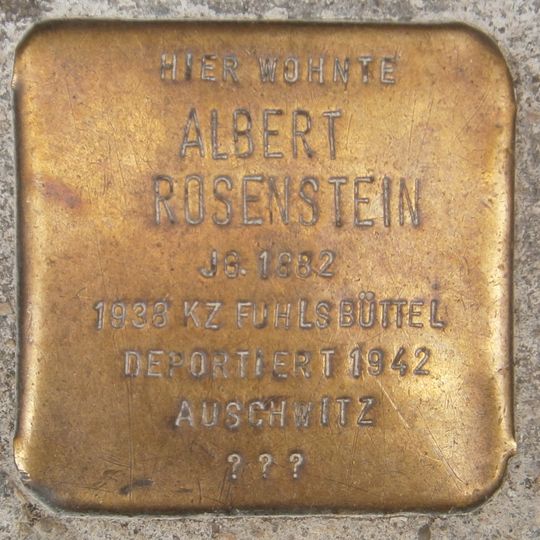 Stolperstein dedicated to Albert Rosenstein