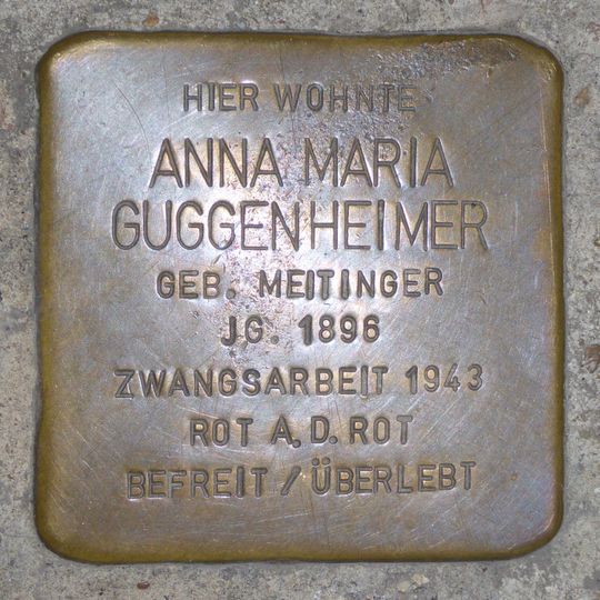 Stolperstein en memoria de Anna Maria Guggenheimer