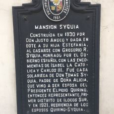 Syquia Mansion historical marker