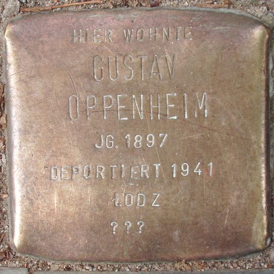 Stolperstein dedicated to Gustav Oppenheim