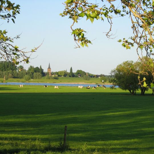 Reeser Schanz, Rheinaue zwischen Obermörmter und Vynen, bei Gut Grindt und Haus Lüttingen