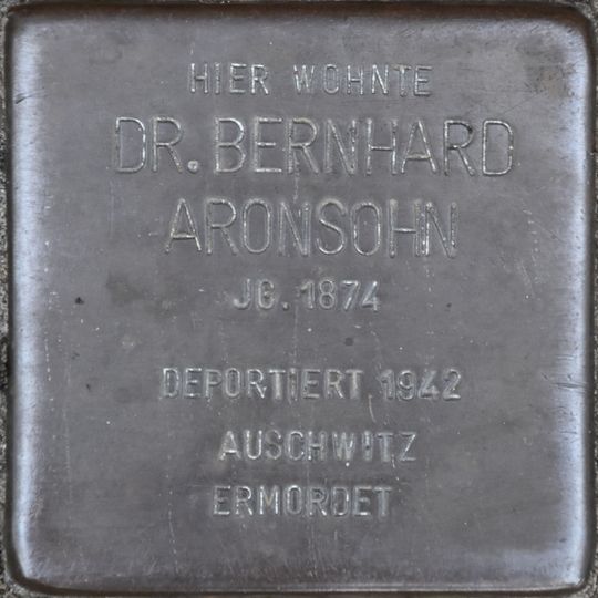Stolperstein dedicated to Bernhard Aronsohn