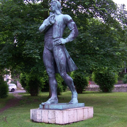 Statue of Wolfgang Amadeus Mozart in Teplice