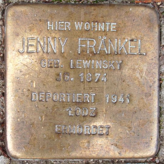 Stolperstein en memoria de Jenny Fränkel