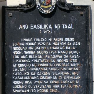 Basilica of Taal historical marker