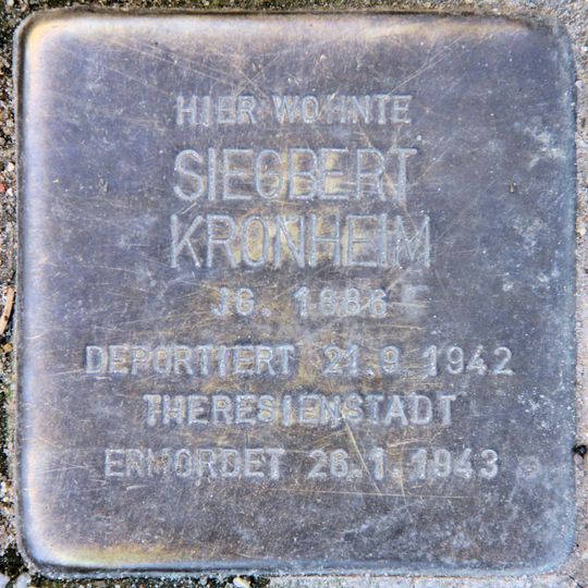 Stolperstein à la mémoire de Siegbert Kronheim