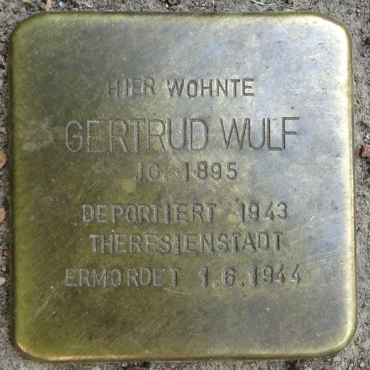 Stolperstein dedicated to Gertrud Wulf