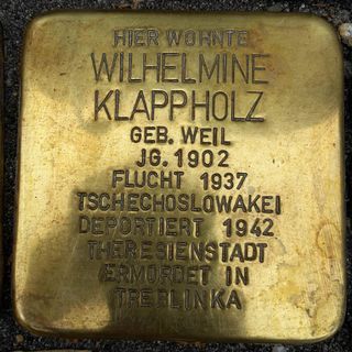 Stolperstein dedicated to Wilhelmine Klappholz