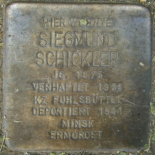 Stolperstein en memoria de Siegmund Schickler