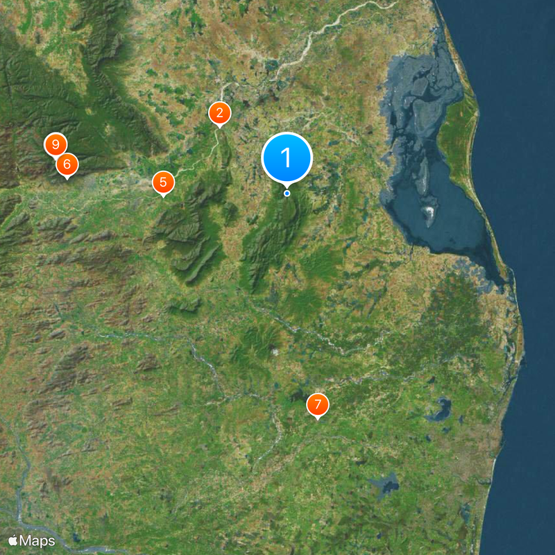 Ubbalamadugu Falls Map