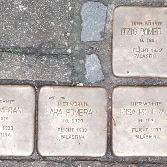 Stolperstein dedicated to Rosa Pomeranc