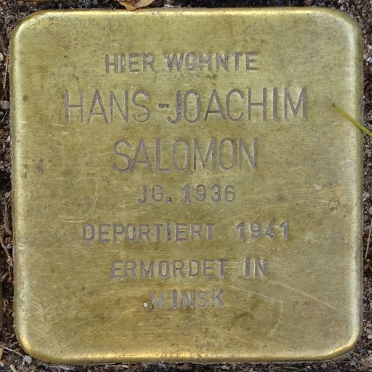 Stolperstein dedicated to Hans-Joachim Salomon