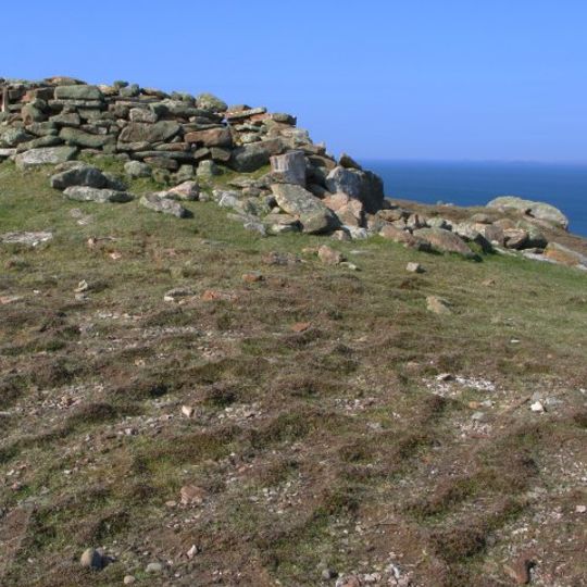 Virda Field,cairn on summit,Papa Stour