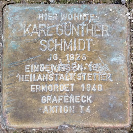 Stolperstein en memoria de Karl Günther Schmidt
