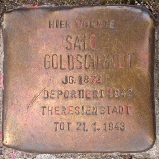 Stolperstein dedicated to Salo Goldschmidt