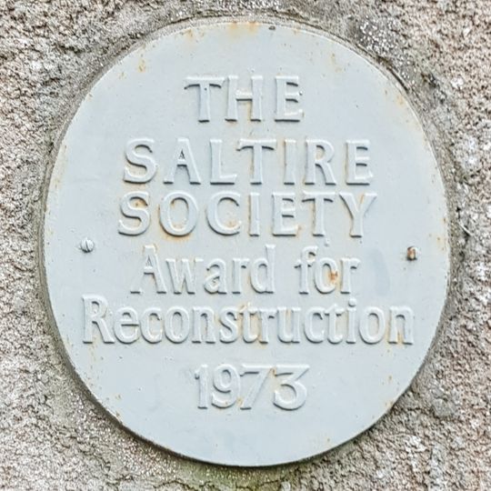 Commemorative plaque to Chapter House winning 1973 Saltire Award