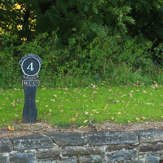 Milepost on Monmouthshire and Brecon Canal