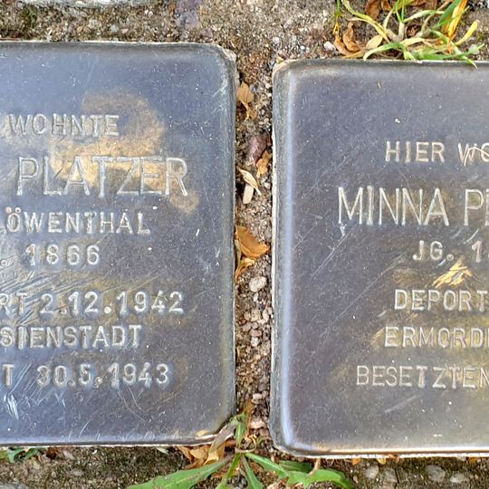 Stolperstein à la mémoire de Minna  Platzer