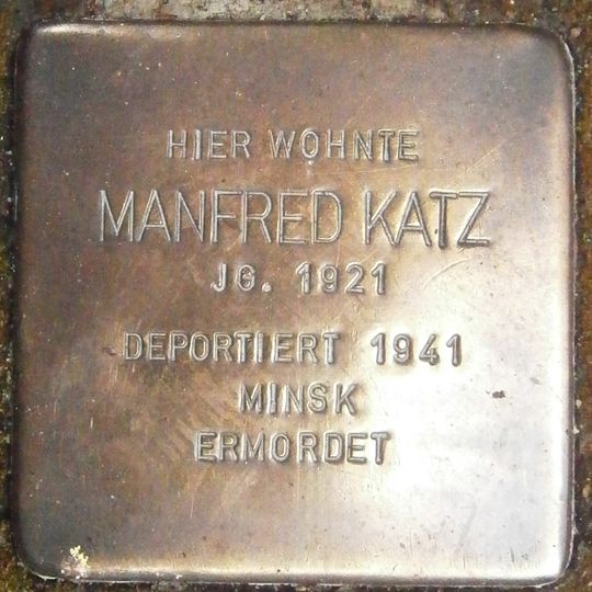 Stolperstein dedicated to Manfred Katz