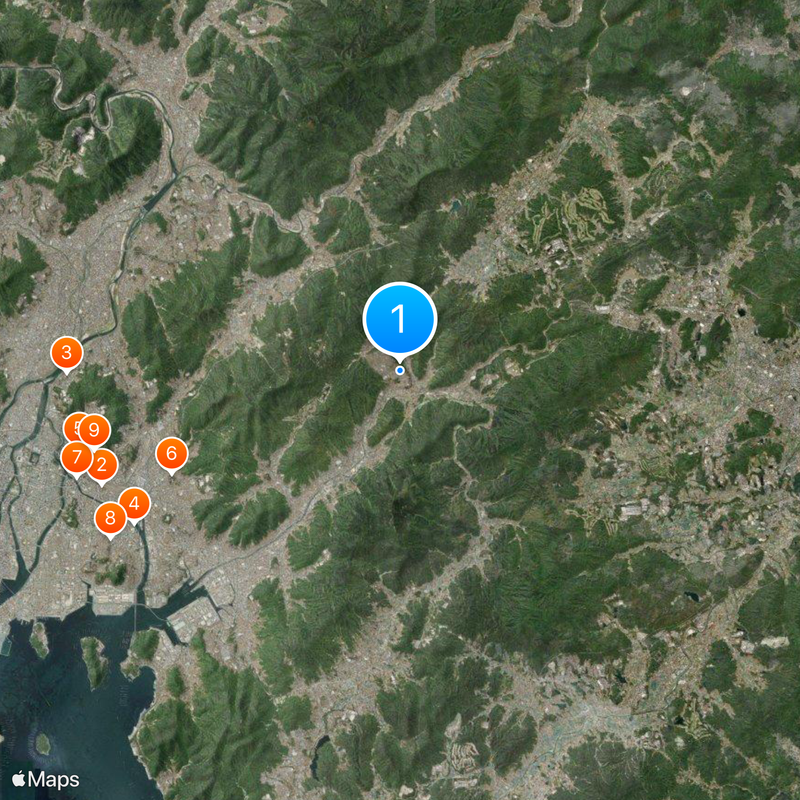 Ligne Skyrail Midorizaka Carte