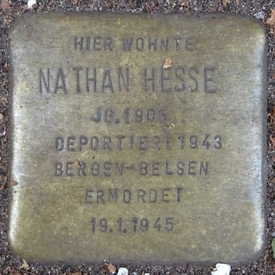 Stolperstein dedicated to Nathan Hesse
