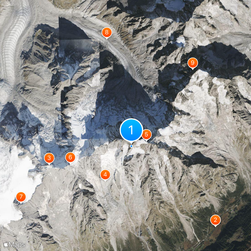 Grandes Jorasses Mapa