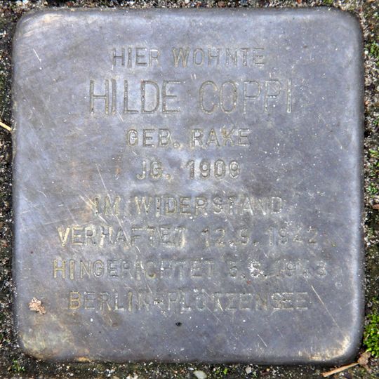 Stolperstein dedicated to Hilde Coppi