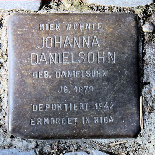 Stolperstein dedicated to Johanna Danielsohn