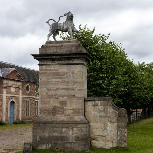 Pier at south west corner of forecourt garden