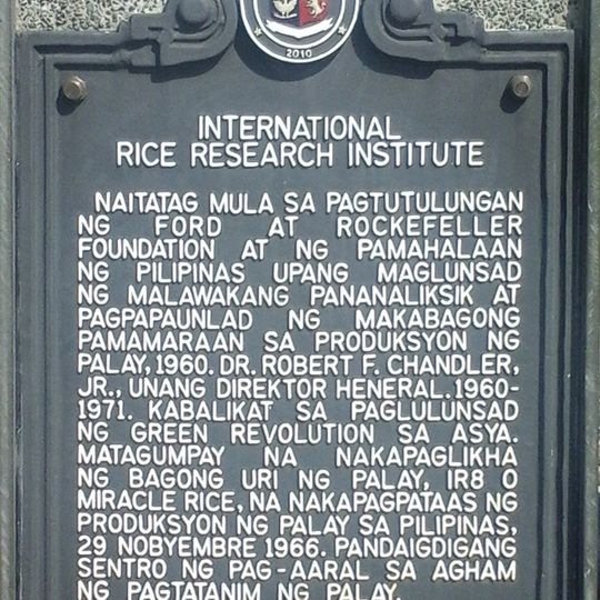 Marcador histórico de Instituto Internacional de Investigación del Arroz