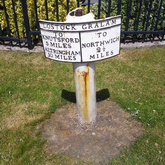 Milepost, Lostock Gralam cross roads