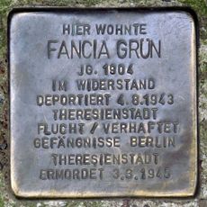 Stolperstein dedicated to Fancia Grün