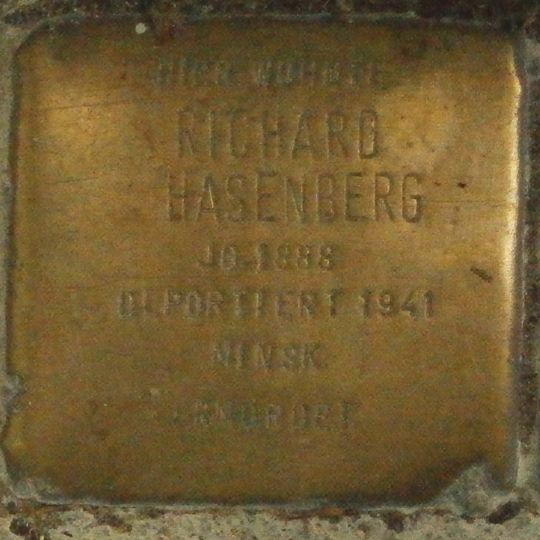 Stolperstein dedicated to Richard Hasenberg