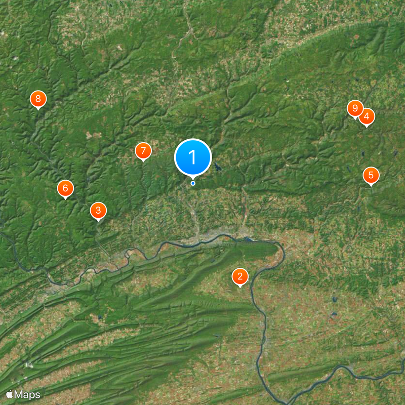 Hrabstwo Lycoming Mapa