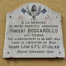 Plaque commémorative Vincent BOSCAROLLO