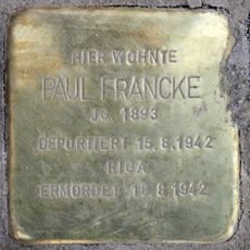 Stolperstein en memoria de Paul Francke