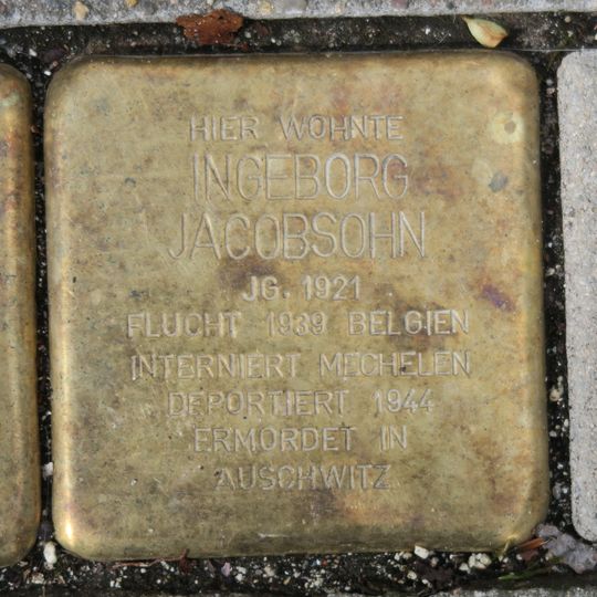 Stolperstein dedicated to Ingeborg Jacobsohn
