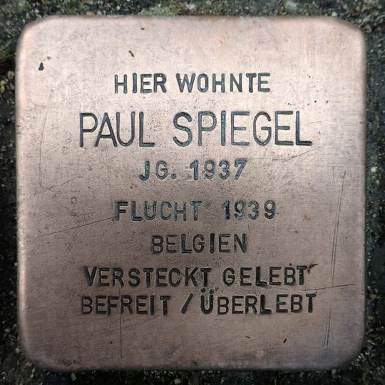 Stolperstein dedicated to Paul Spiegel