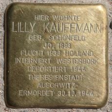 Stolperstein dedicated to Lilly Kauffmann