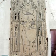 Dalle funéraire de Pierre de Pedou, écuyer à Gouzangrez