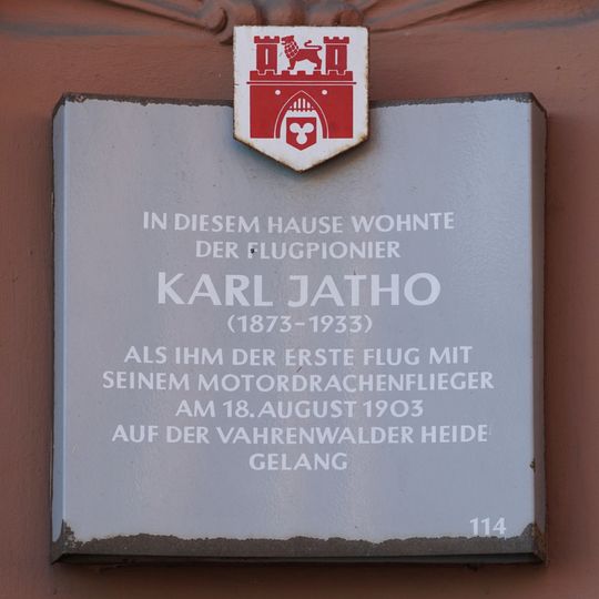 Stadttafel Wohnhaus Karl Jatho