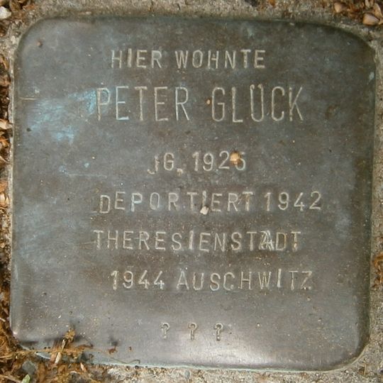 Stolperstein dedicated to Peter Glück