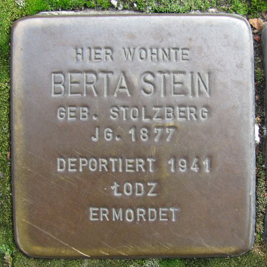 Stolperstein dedicated to Berta Stein