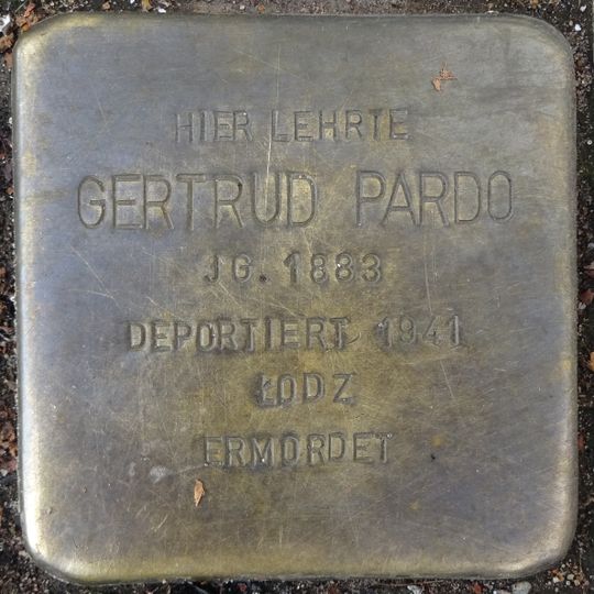 Stolperstein dedicated to Gertrud Pardo