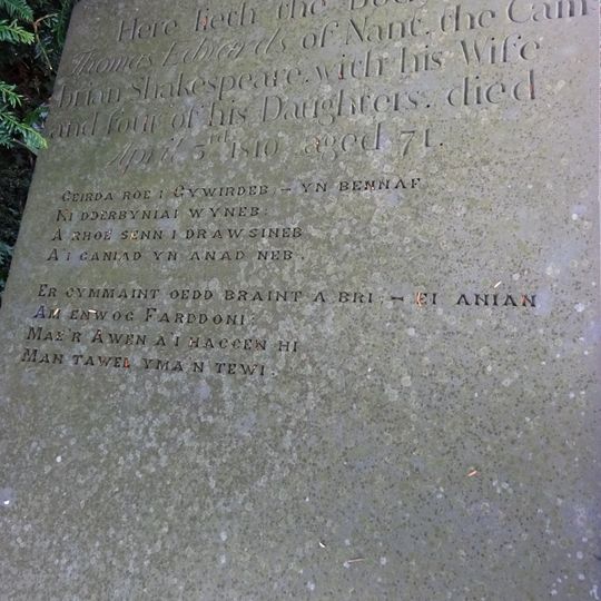 Chest Tomb of Twm O'r Nant at the Church of St Marcella