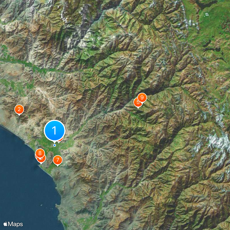 Provincia di Huaral Mappa