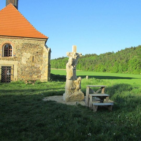 Socha svatého Jana Nepomuckého u kostela svatého Petra a Pavla u Ptyče