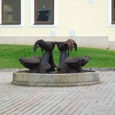 Fontána na nádvoří usedlosti Ryšánka v Krči